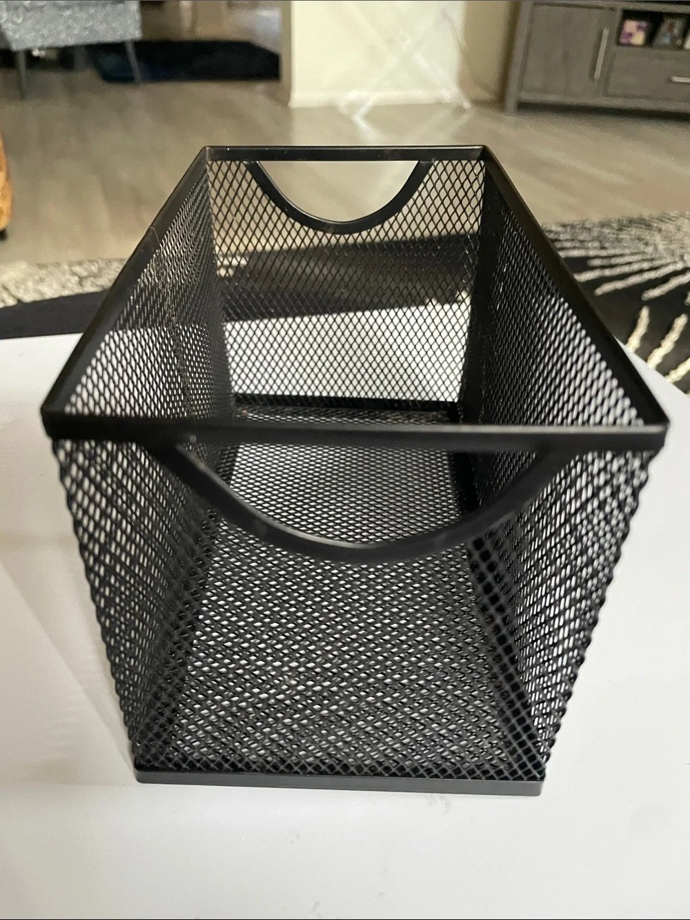 Small Black Metal Mesh Organizer/Storage Bin